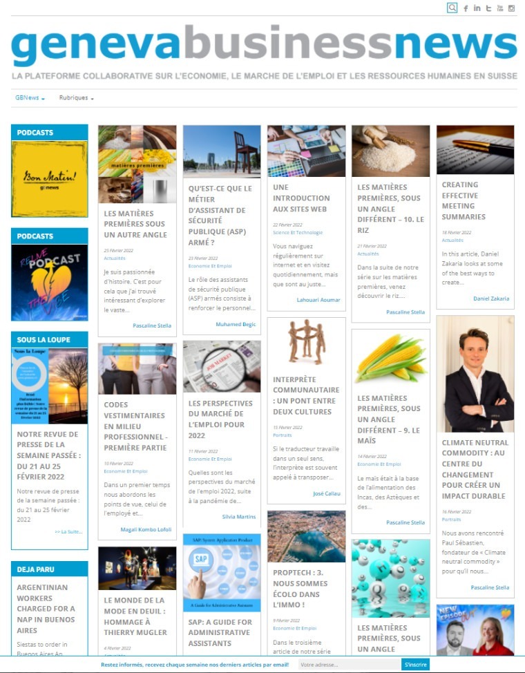 Geneva Business News - Web Site